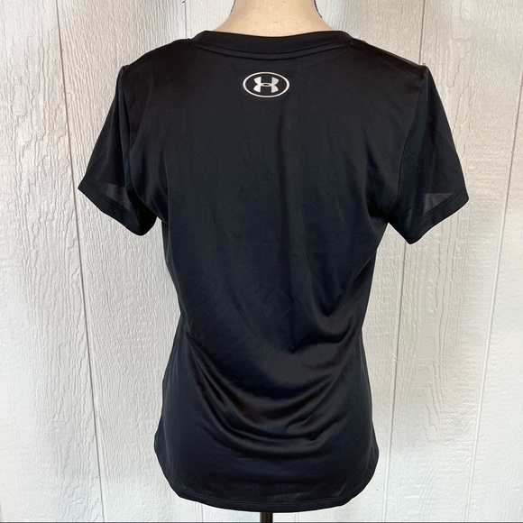 NEW Under Armour Black V Neck Work Out Top Medium - Picture 7 of 13